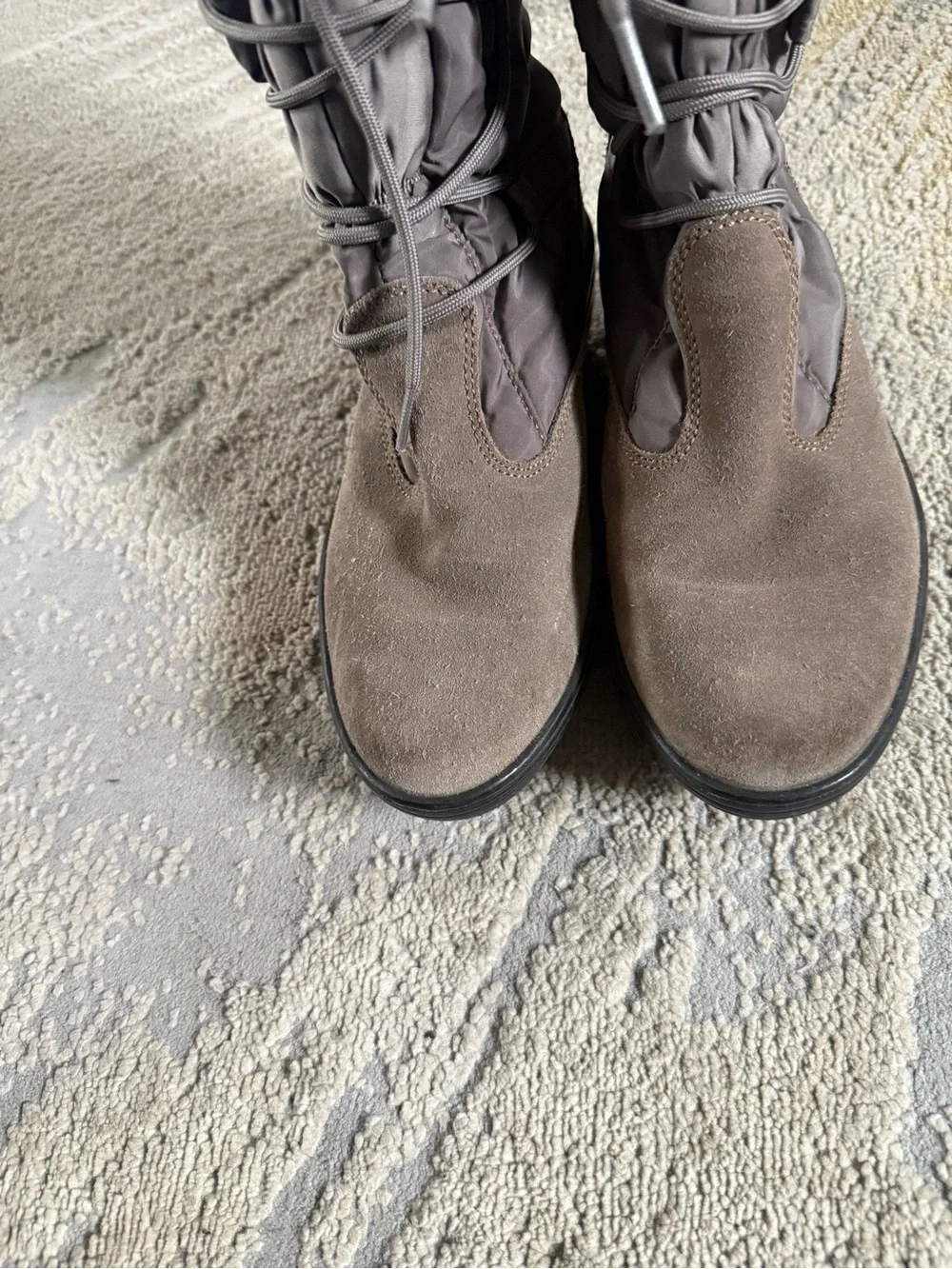 Pajar Celine Boots Winter Snow Boot gray lace up waterproof suede 39 / 8